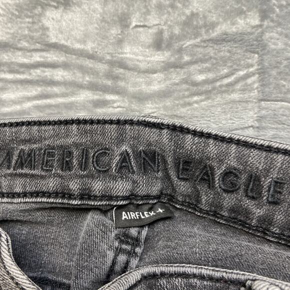 American Eagle Airflex Distressed Slim Straight Jeans Mens 30x34 Gray Denim - Picture 9 of 13